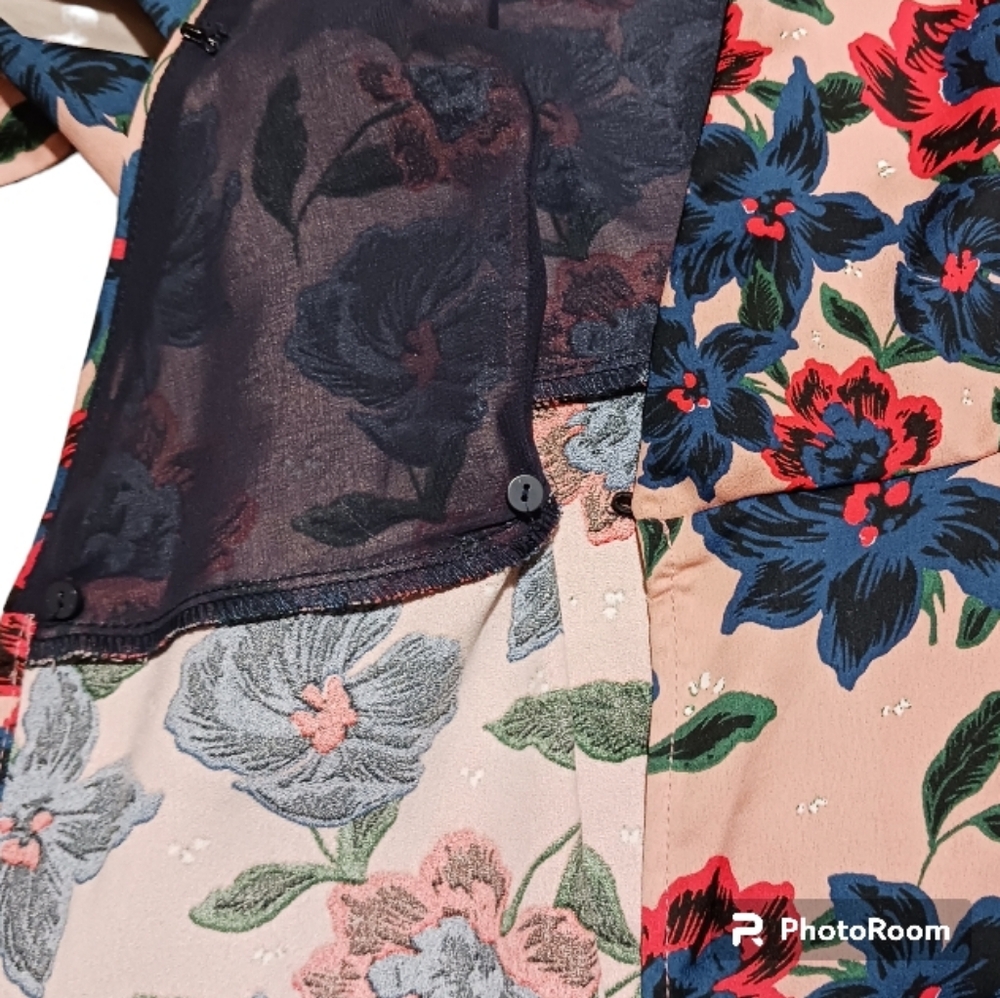 ZARA Trafaluc Wrap Floral Midi Dress Long Sleeve - Picture 9 of 12